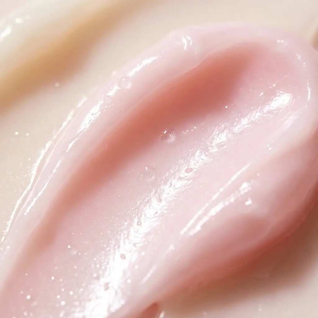 Gloura Pink Collagen Balm texture — dewy glossy PDRN collagen formula